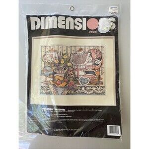 Vtg 1992 Dimensions Crewel 1402 Victorian Treasures Kit Yarn Thread Embroidery